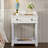 Retro Style Nightstand With Drawer And Open Shelf For Bedroom, Bedside Table With Turned Legs And Metal Handle,White