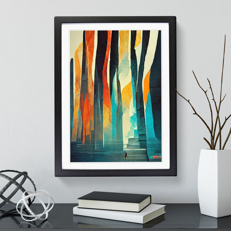 Torn Abstract Forest No.1 - Single Picture Frame Print, Black, 64cm H x 46cm W