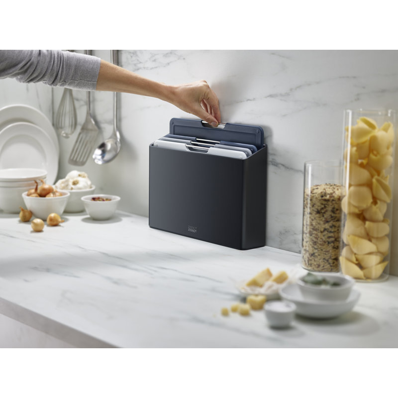 Folio 4-Piece Cutting Board Set with Storage Case, Graphite