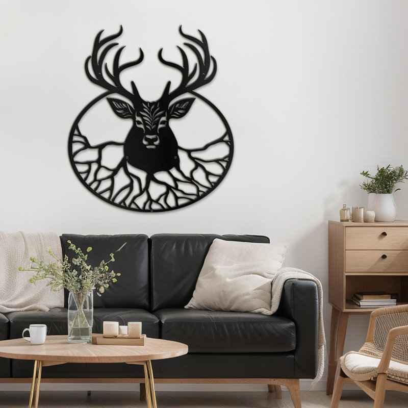 Wall Decor Metal, 30" H x 30" W x 0.05" D, Black