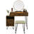 Bedroom Makeup Vanity Dressing Table Stool Set with 3 Colors Lighted Mirror Large Storage Cabinet Drawer-1629617161