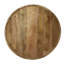 Table basse ronde en bois de manguier 36 po avec sangle de canne, finition naturelle, profil bas