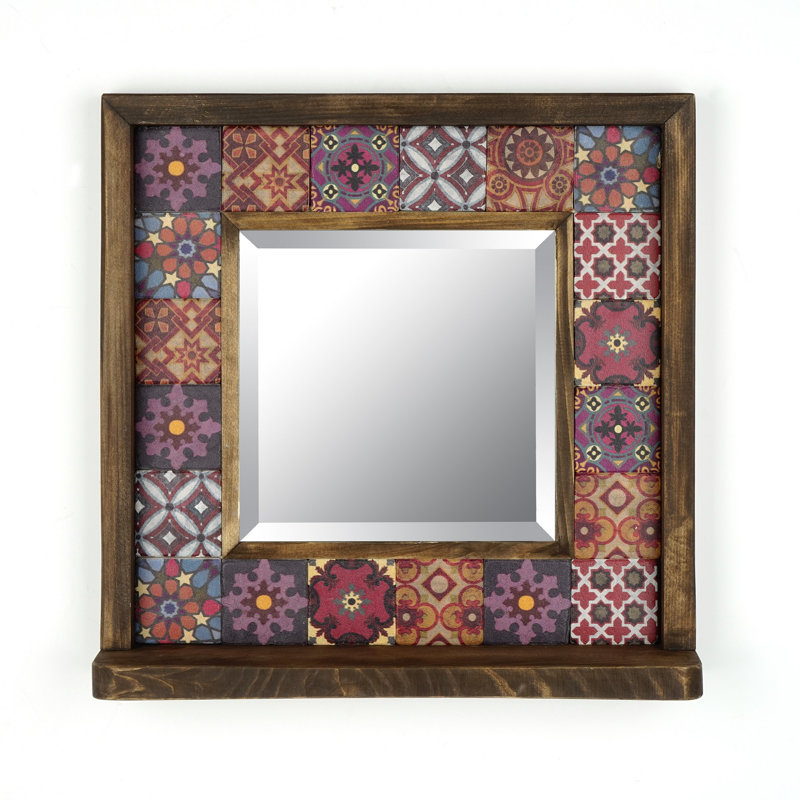 Wood Flat Wall Mirror