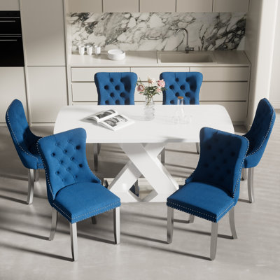 Ensemble de table de salle à manger moderne extensible avec 4 à 6 chaises