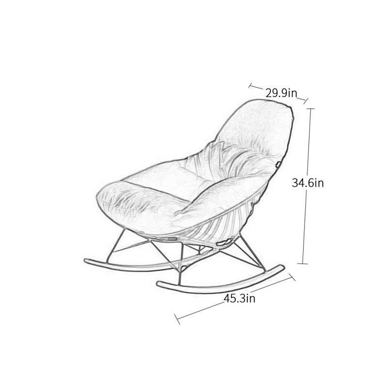 Chaise berçante en coton et lin, Vert