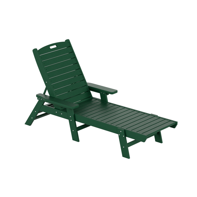 Chaise longue simple inclinable Laguna, Vert foncé