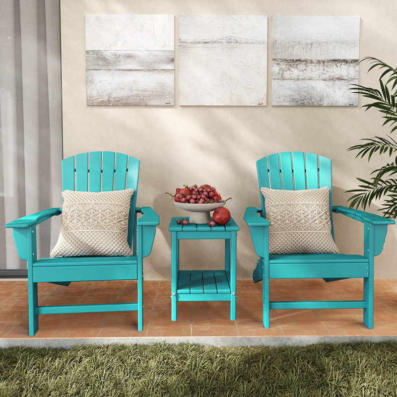 Chaise Adirondack pour l'extérieur Hdpe (ensemble de 2), Sarcelle