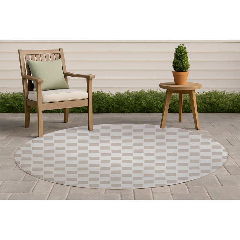 Tapis d'extérieur à carreaux antidérapant, Rond 5 pi