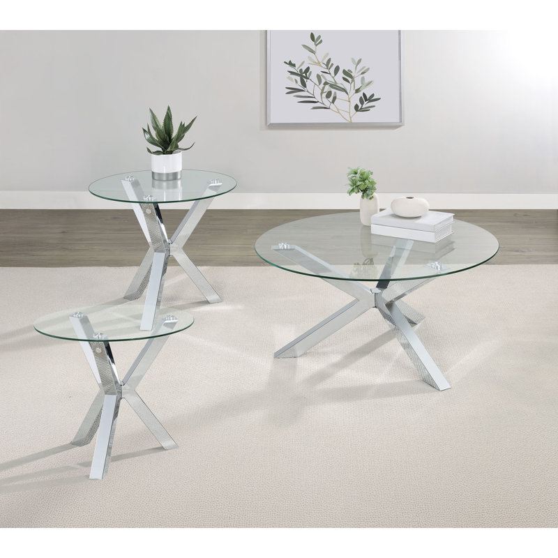 Ensemble de table basse et de table d'appoint 3 pièces Simmonds, 3 pièces: table basse, 2 tables de bout