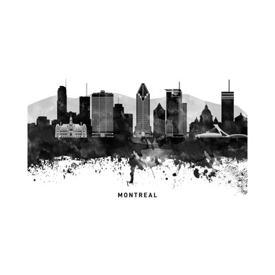«Montreal Skyline Black & White» par Walldecoraddict - Toile tendue avec châssis sur toile