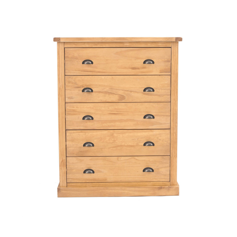 Sarkar 90 cm W Chest of 5 Drawers, Squared