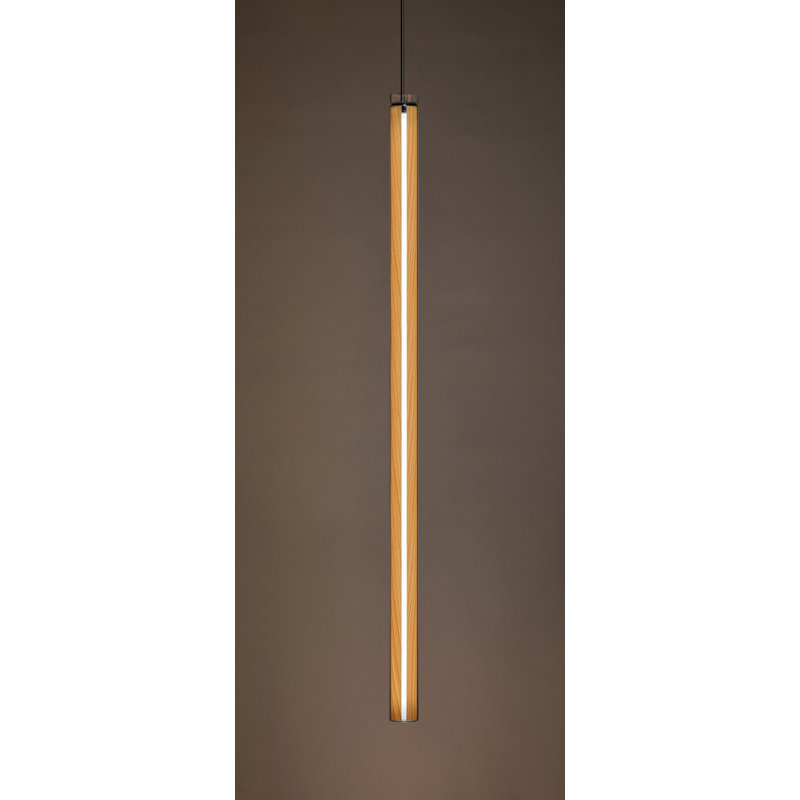 Luminaire suspendu vertical Estela - DEL à intensité variable de 0 à 10 V, Hêtre naturel