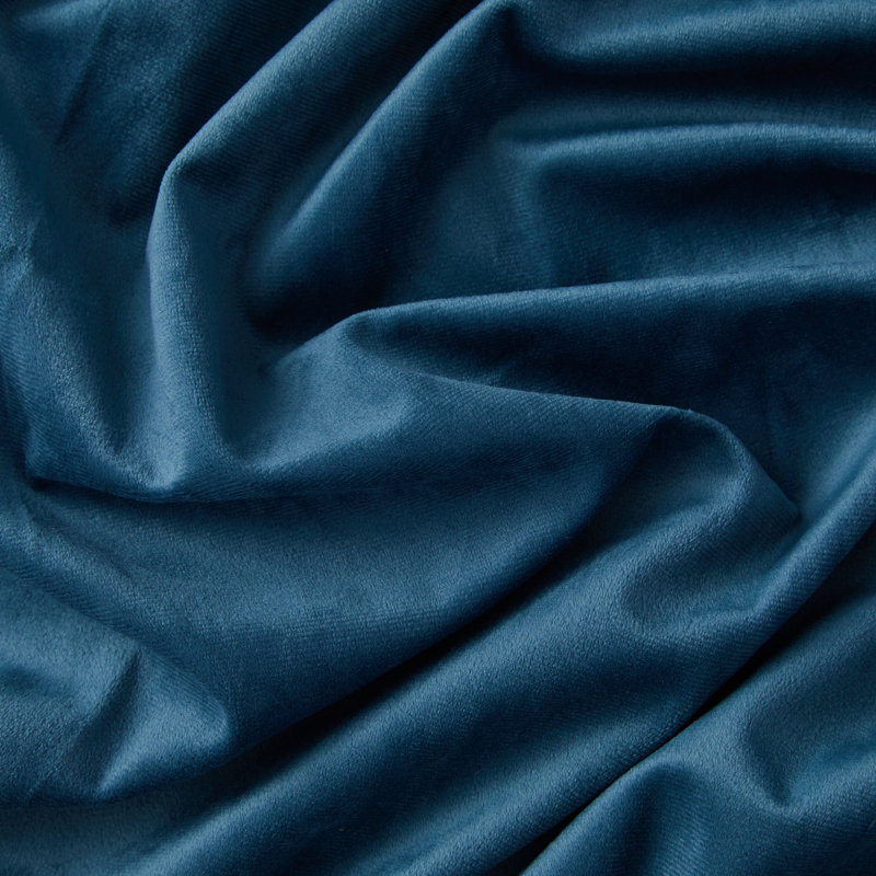 Monroy Velvet Solid Color Curtain Panels Set, Teal Blue, 54" W x 84" L