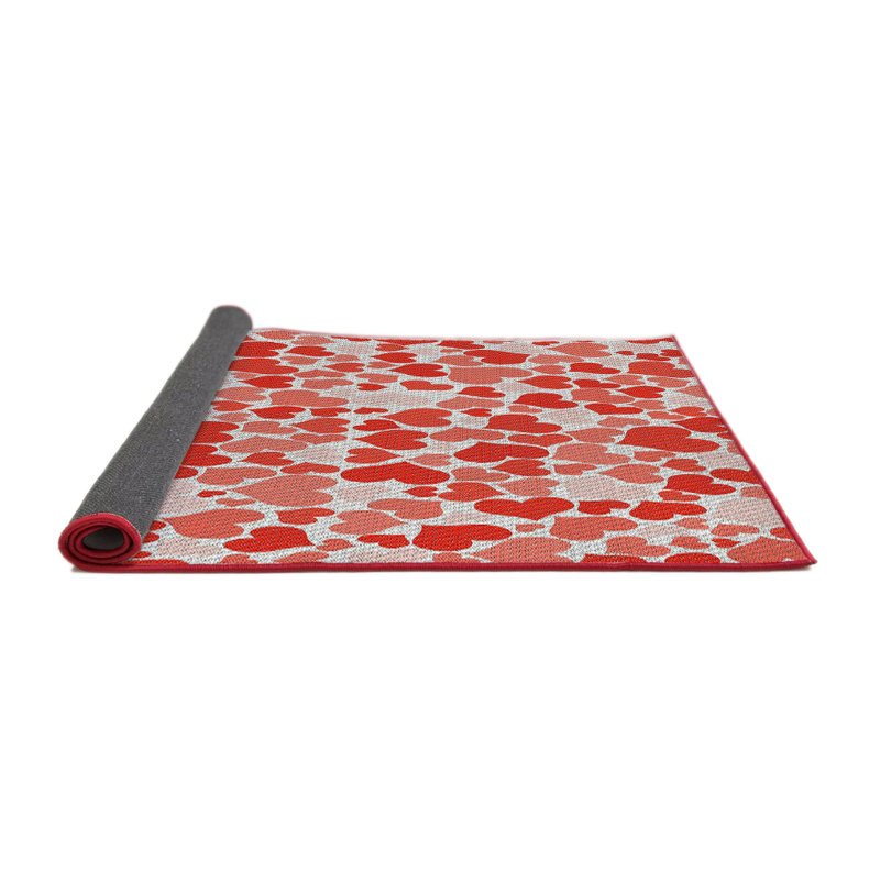 Tapis de zone rouge à motifs, Rond 8 pi