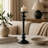 Tall Black Aluminum Candle Holder, Modern Decorative Pillar Candle Stand for Home Decor, Elegant Tabletop Centerpiece for Living Room, 4.5 x 4.5 x 14 Inch