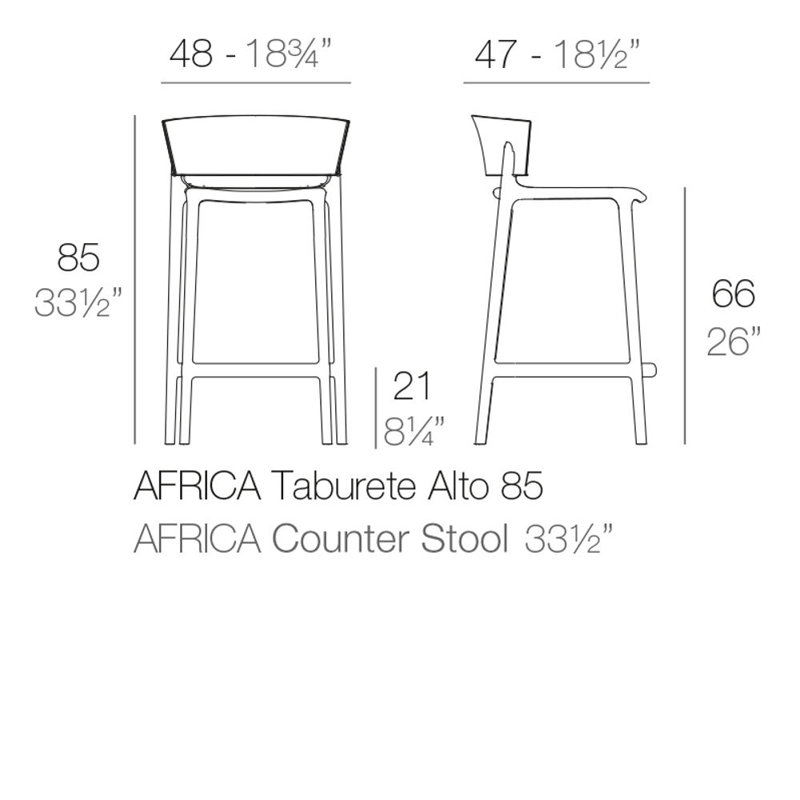 Tabouret de bar Afrique, Blanc, Tabouret de bar (hauteur de siège 30 po)