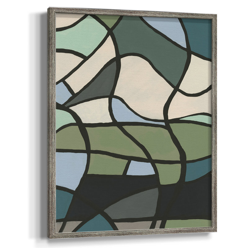 Multicolor Stained Glass II Framed Print - Solid Wood, 11" H x 9" W