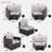 9-piece Outdoor Half-moon Wicker Conversation Sets With 1 Nesting Coffee Table And Tempered Glass Top