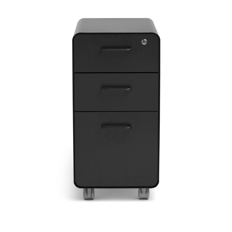  Armoire à 3 tiroirs avec roulettes Stow, Noir, With Caster