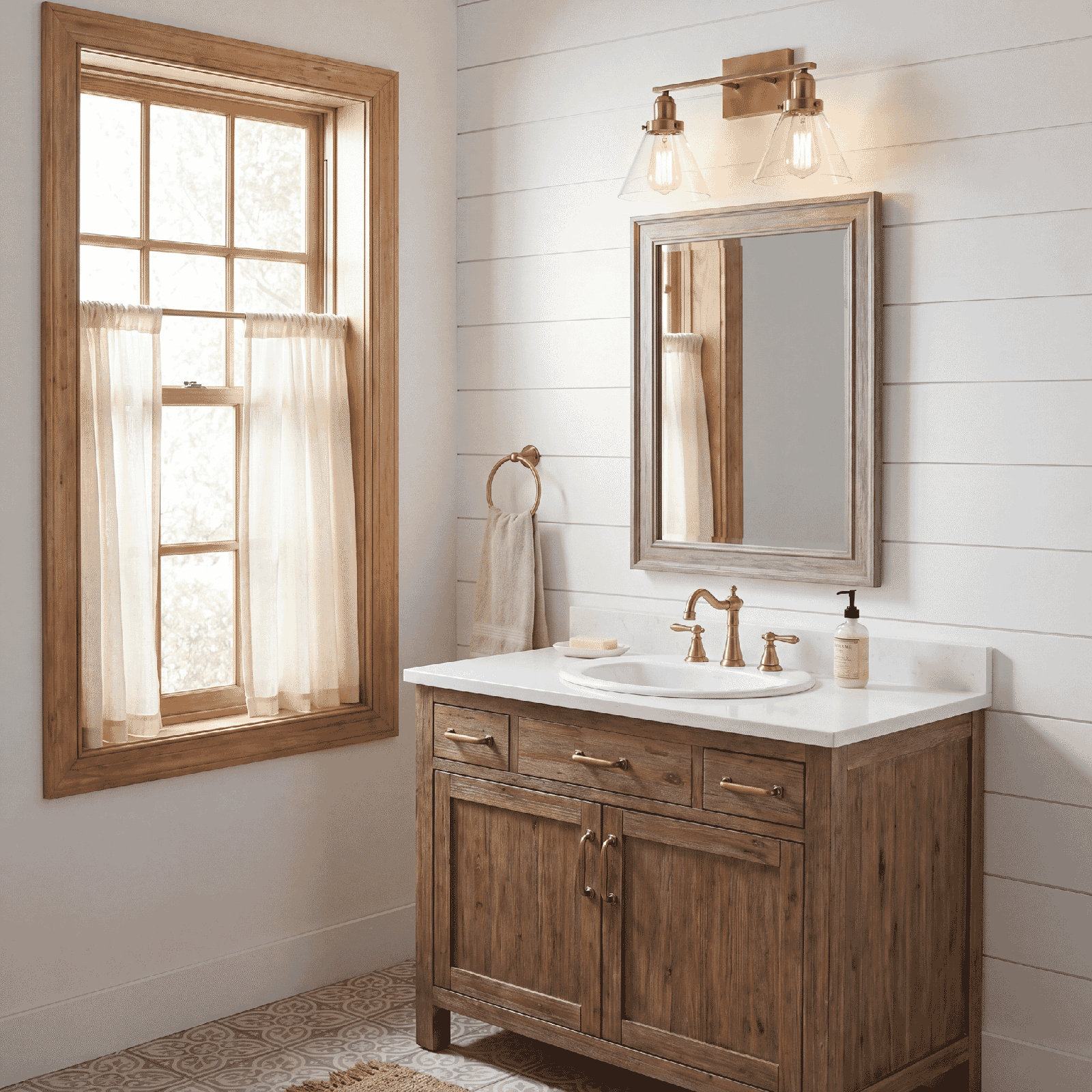 Catalina 2-Light Dimmable Vanity Light, Warm Brass
