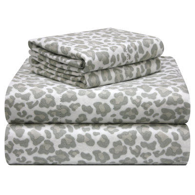 Flannel Animal Print Sheet Set