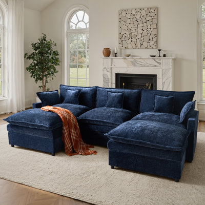 107'' Modular Sectional Sofa with Ottoman