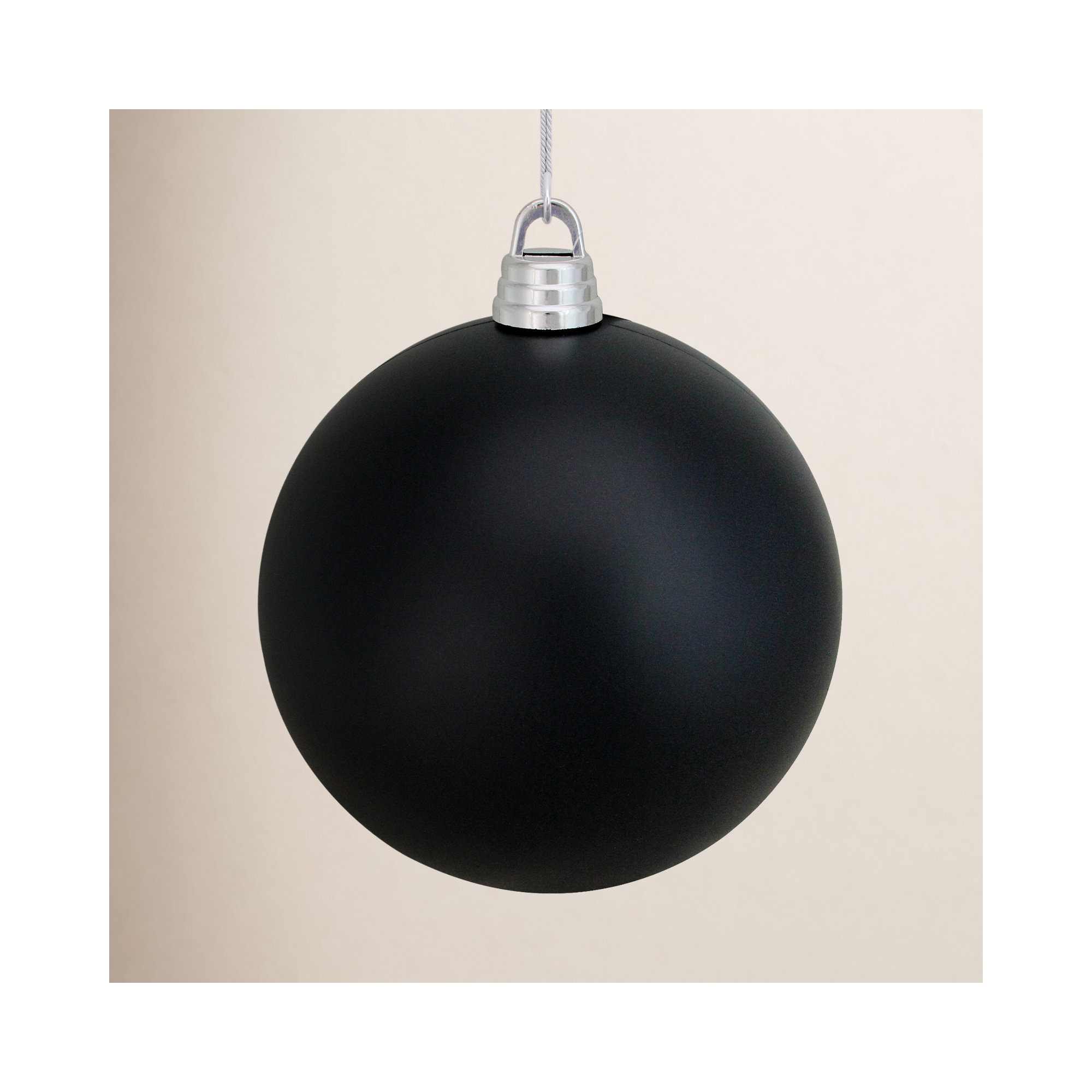 Shiny Shatterproof Christmas Ball Ornament 12", Black, 12" H x 12" W x 12" D