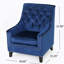 Fauteuil club velours bleu marine