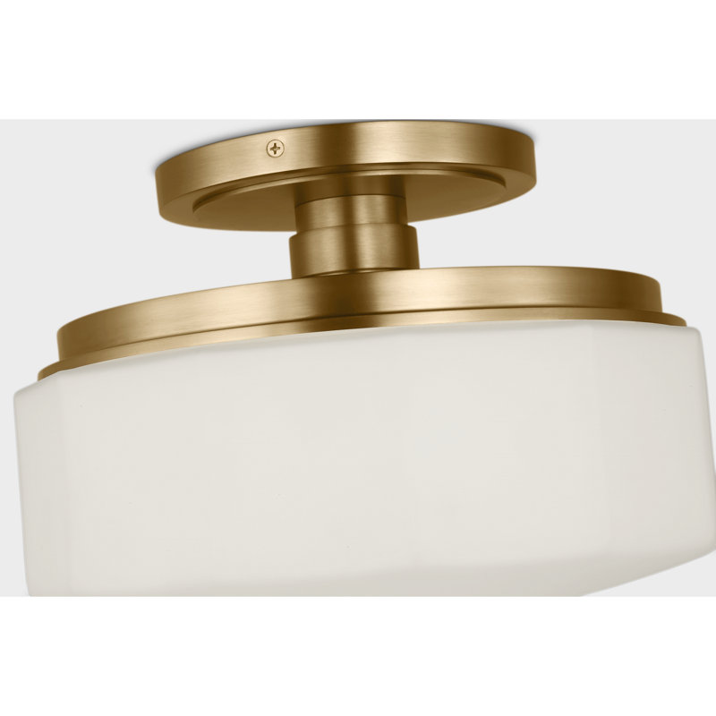 1 - Light Flush Mount, Estate Brass