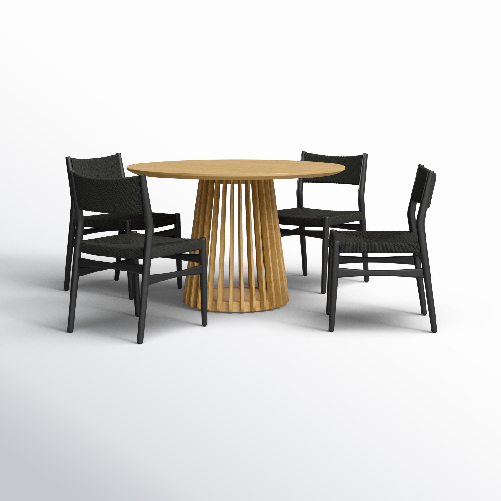 Buffolino 5 - Piece Extendable Dining Set, Natural, Black, Natural