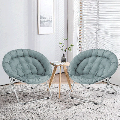 Masciarelli Upholstered Saucer Chairs Lounge Chairs, Bedroom Folding Papasan Chairs Reading Chairs