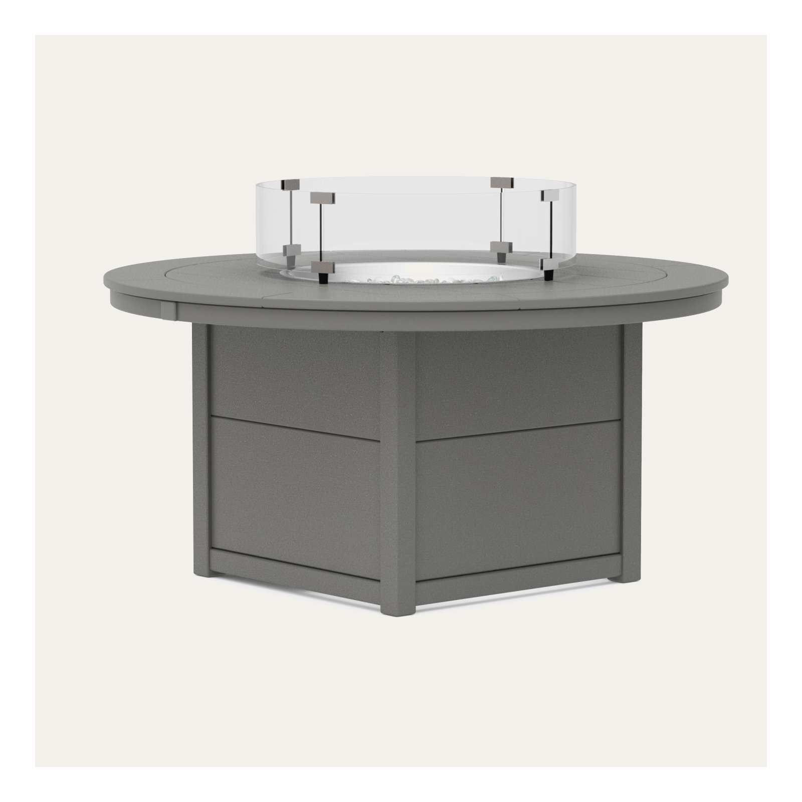 POLYWOOD Round 48" Fire Pit Table, Slate Gray