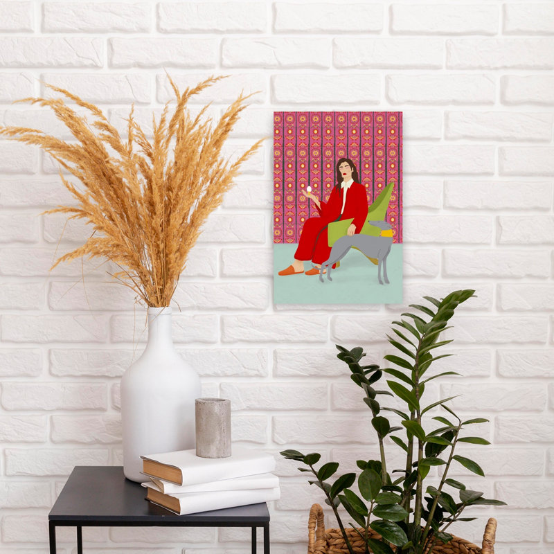 Wonderful Egg Abstract Colorful Dreamy Dog Wall Art Print, 45.72cm H x 30.48cm W