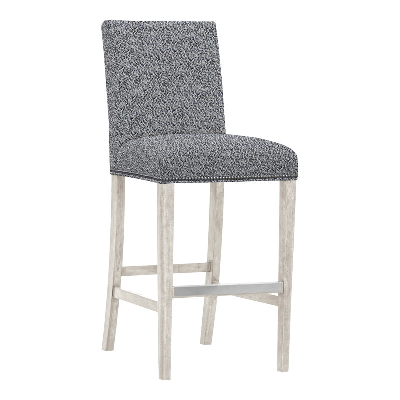 Gin Fizz Upholstered Stool with Solid Wood Frame, Yes, Perigold Montage Cinder, Casa Blanca