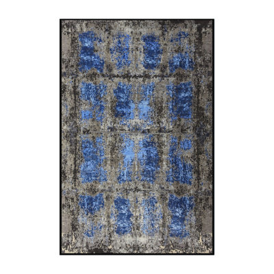 Tapis oriental bleu / gris