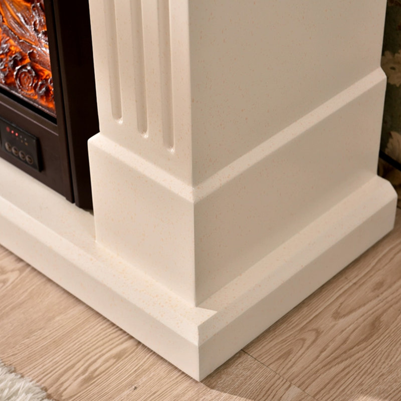 Foyer autoportant en bois massif beige