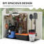 Armoire de rangement extérieure en résine 4,5 pi x 2,3 pi pour poubelles et outils, avec chaînes et tringles à gaz pour faciliter le levage-112473194