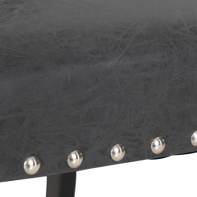 Tufted Upholstered Solid Back Dining Chair, Black, Black