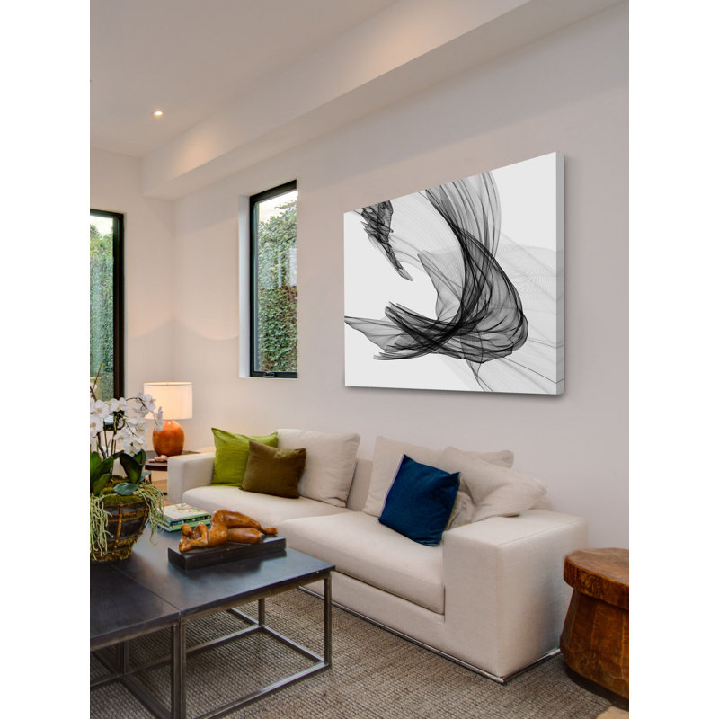 Abstrait noir et blanc par Irena Orlov - reproduction d'art sur toile tendue, 20 po x 30 p