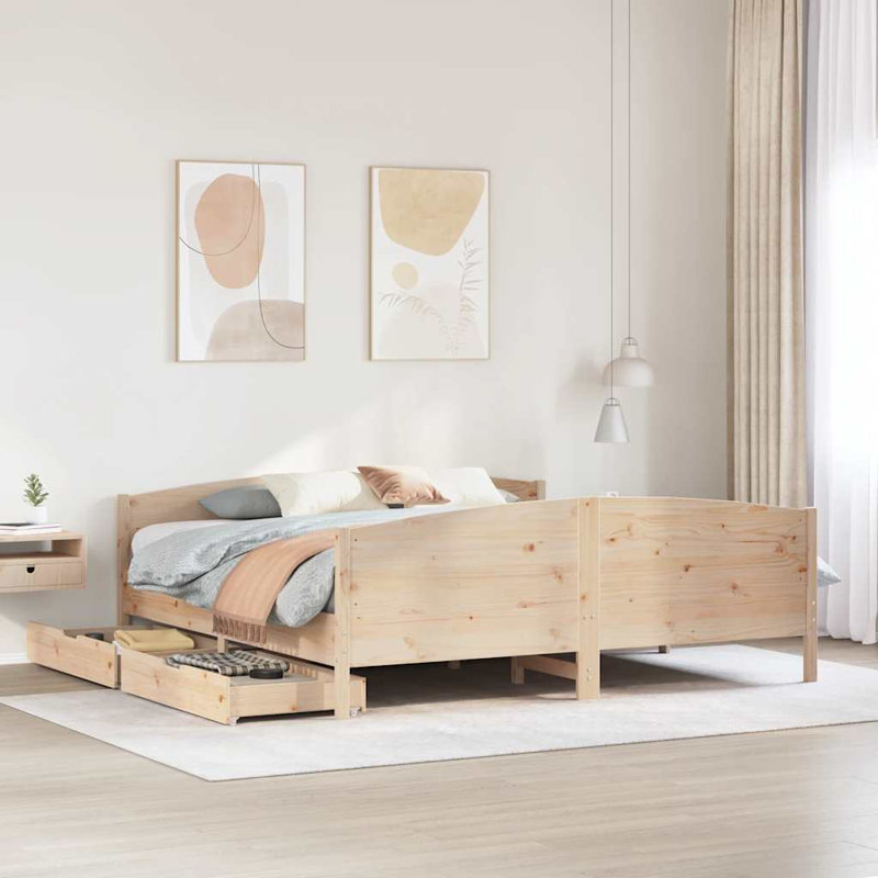 Peytin Drawers Bed Frame, 95.5 x 205.5 cm, Brown