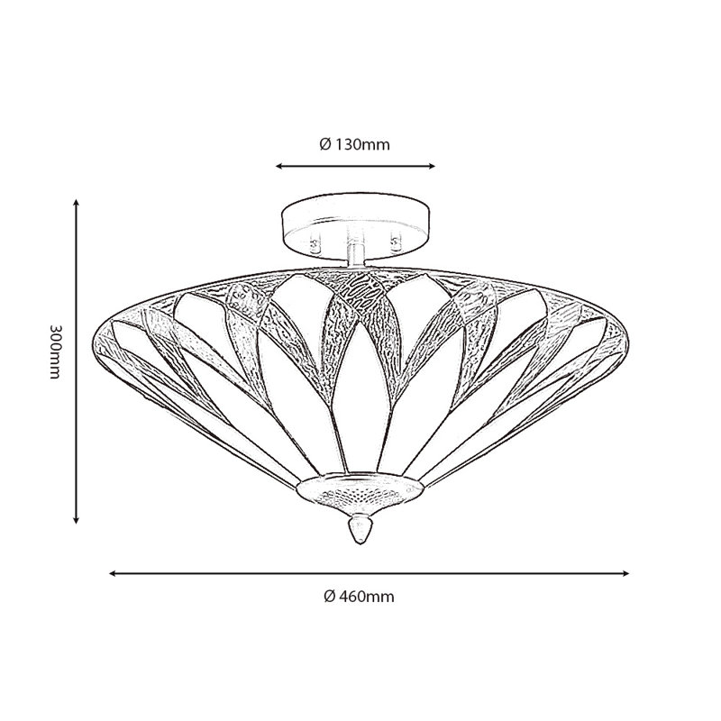 Glass Semi Flush Mount