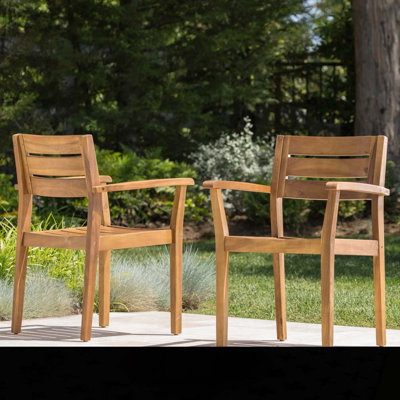 Chaises de salle à manger d'extérieur en bois, fauteuil club