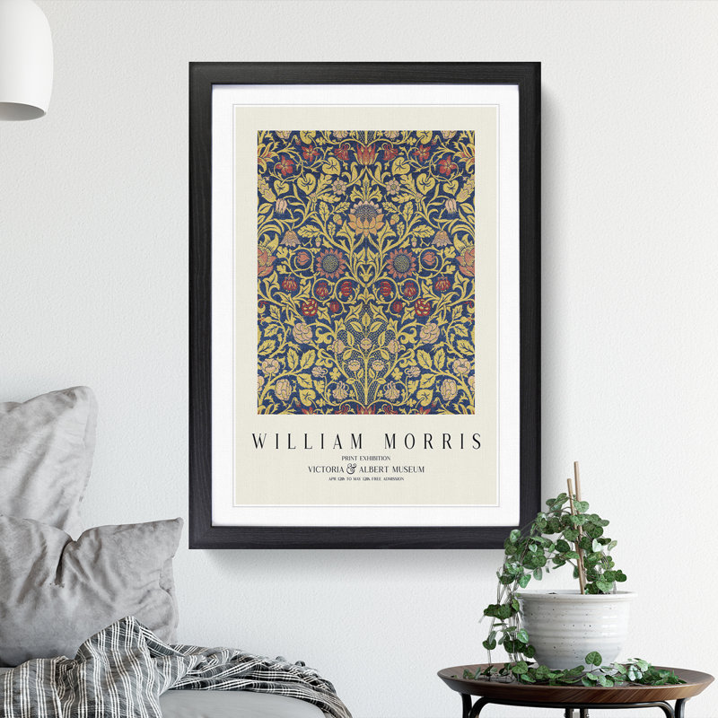 Violet and Columbine Vol.2 by William Morris - Picture Frame Art Prints, Black, 36cm H x 27cm W x 2cm D