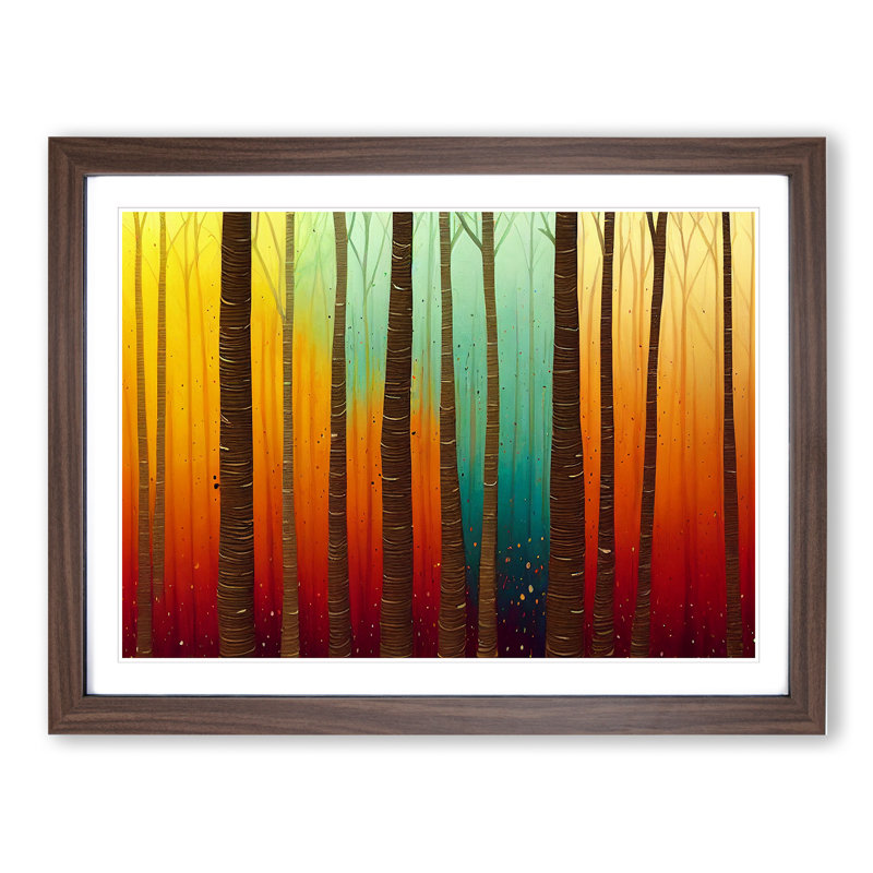 Splashed Forest Vol.2 Abstract - Framed Print, 34cm H x 46cm W x 2cm D, Walnut Framed