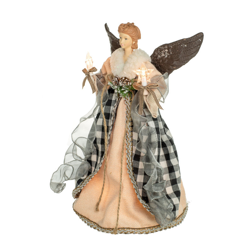 14'' Fabric People Lighted Tree Topper