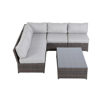Moyeda Fully Assembled 6 Piece Sofa Seating Group with Cushions