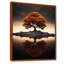 Arbre de sagesse d'automne au milieu du lac - Art mural chêne-1239482767-1239482758