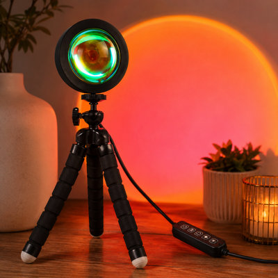 RGB Sunset Projection Lamp Floor Lamp with Flexible Tripod Stand