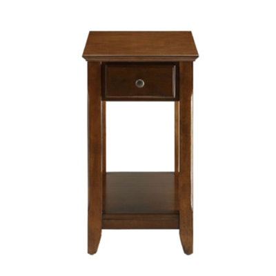 Plateau rectangulaire en bois avec un tiroir, gris
