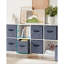 Cubes de rangement, bacs en tissu non tissé de 11 pouces avec poignées doubles, ensemble de 6, organisateurs de placard pour tablettes, pliables, pour vêtements, bleu brumeux-119337904